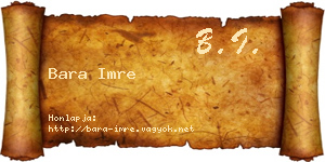 Bara Imre névjegykártya
